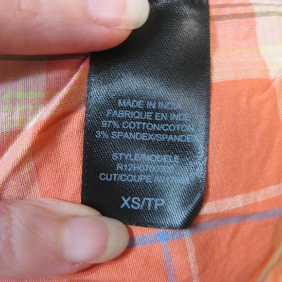 NWT Guess red white plaid logo shirt top XS extra small - Picture 7 of 8